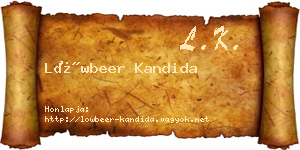 Löwbeer Kandida névjegykártya